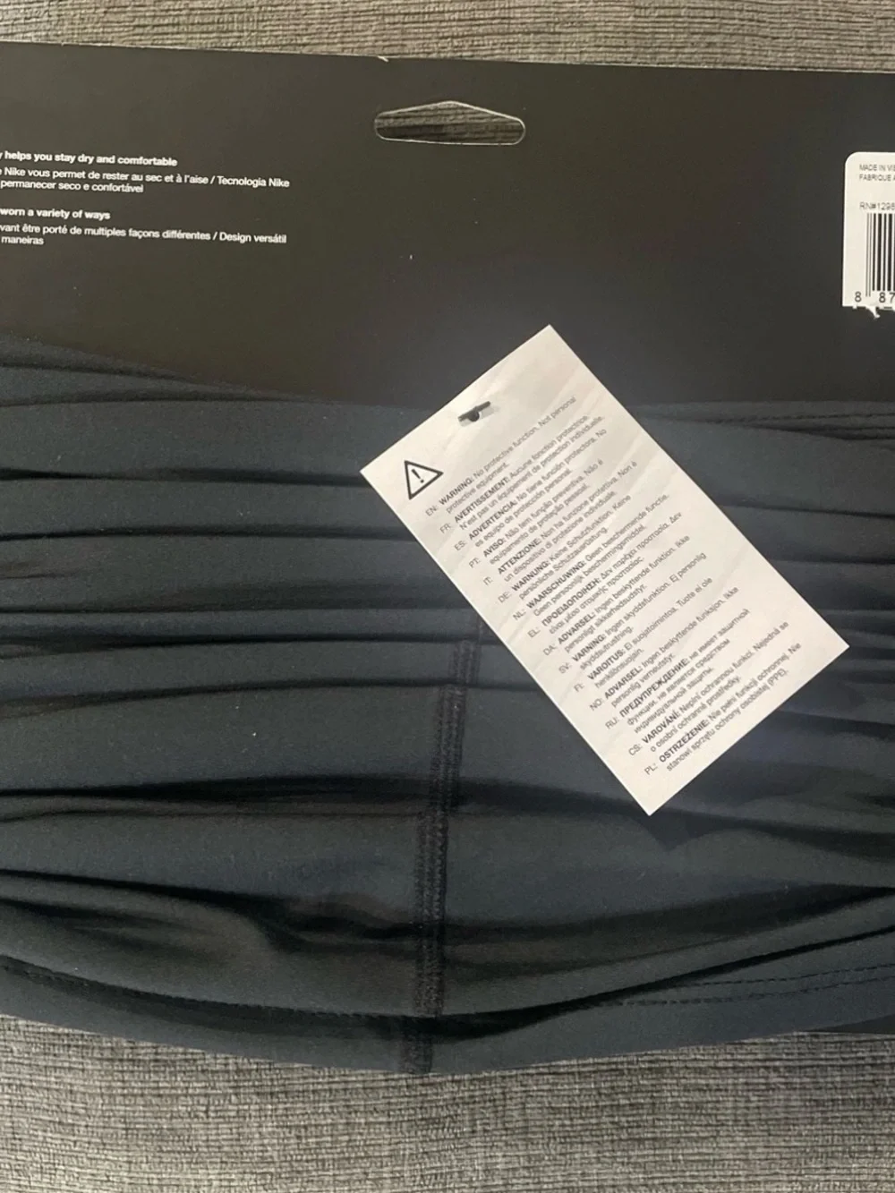 New Nike Black Dri Fit Neck Gaiter Scarf with Swoosh Running Wrap